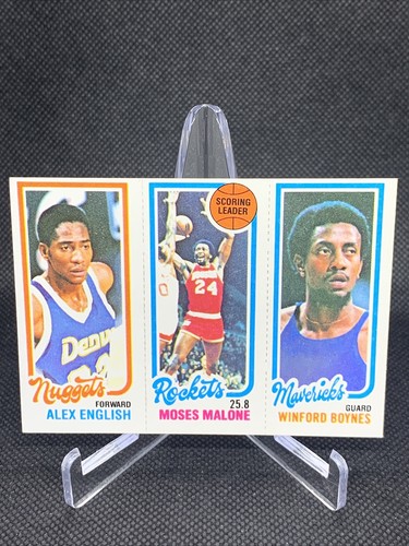 1980-81 Topps Inglés, Moses Malone Grandes Esquinas, Muy Bonito Centrado - Imagen 1 de 7
