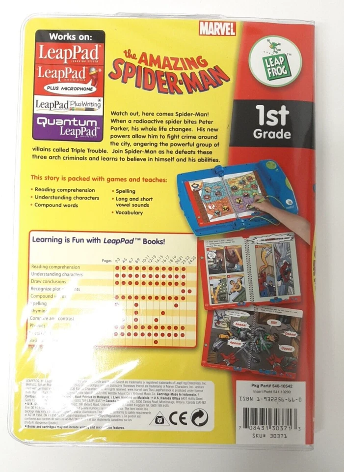 LeapPad Reading 1st Grade - Spiderman CD 2004 NEW - Image 2 of 2
