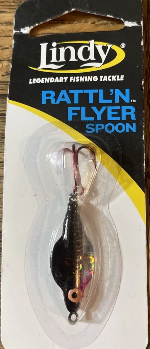 Lindy Rattl'n Flyer Spoon Ice Fishing Lure Fire Tiger 1 1/2 in. 3/16 oz Lindy Rattl'n Flyer Spoon Ice Fishing Lure Fire Tiger 1 1/2 in. 3/16 oz