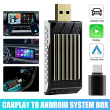 3 IN 1 Wireless CarPlay Android Auto Adapter AI Box for Car w/ Netflix YouTube