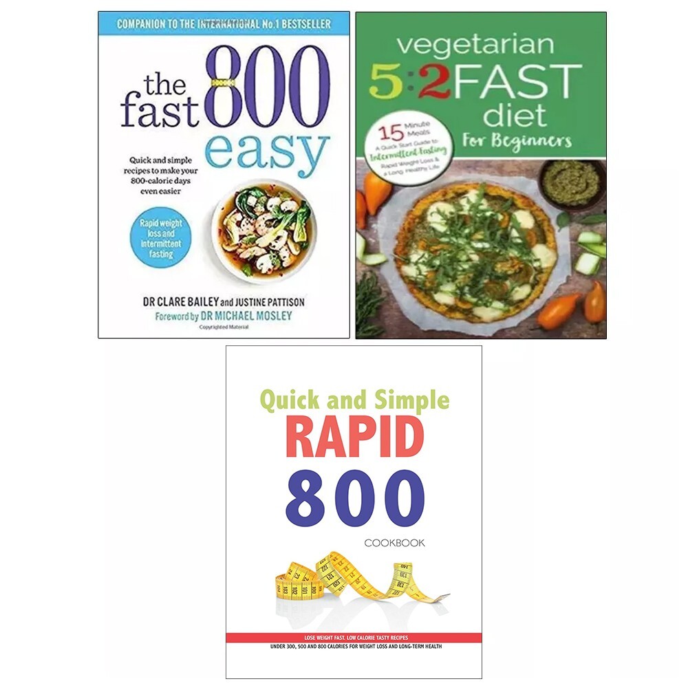 Quick Simple RAPID 800,Vegetarian 5:2 Fast Diet Beginners,Easy Quick 3 Books Set