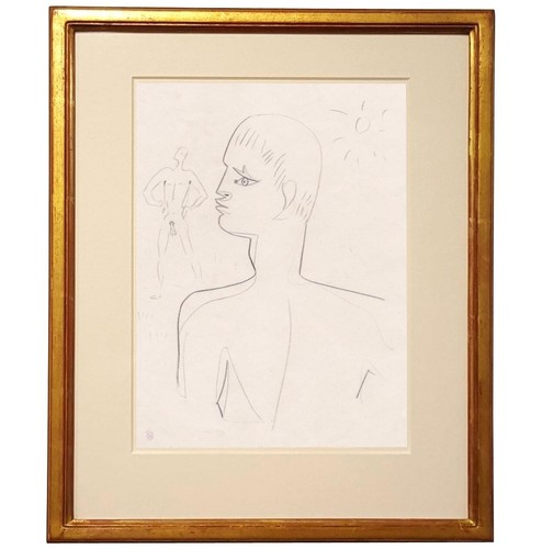 Jean Cocteau Drawing Male French Portrait Profile Sailor Gay - Picture 2 of 3