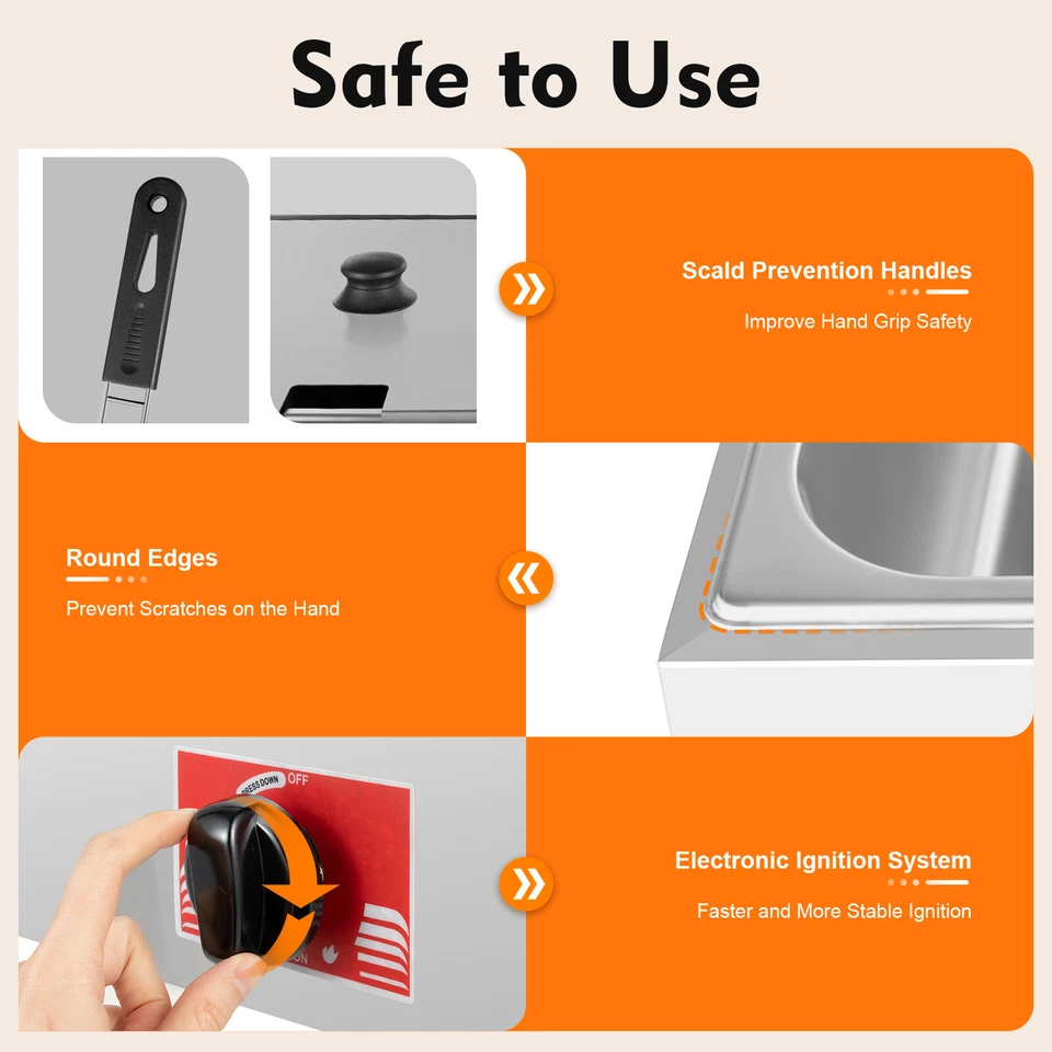 Freidora comercial de dos canastas 12L encimera de uso de gas licuado 560*470*470 mm Foto 2 de 4