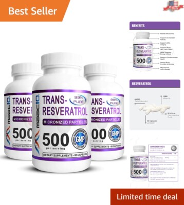 Micronized Resveratrol 500mg with BioPerine - Detox & Support Longevity