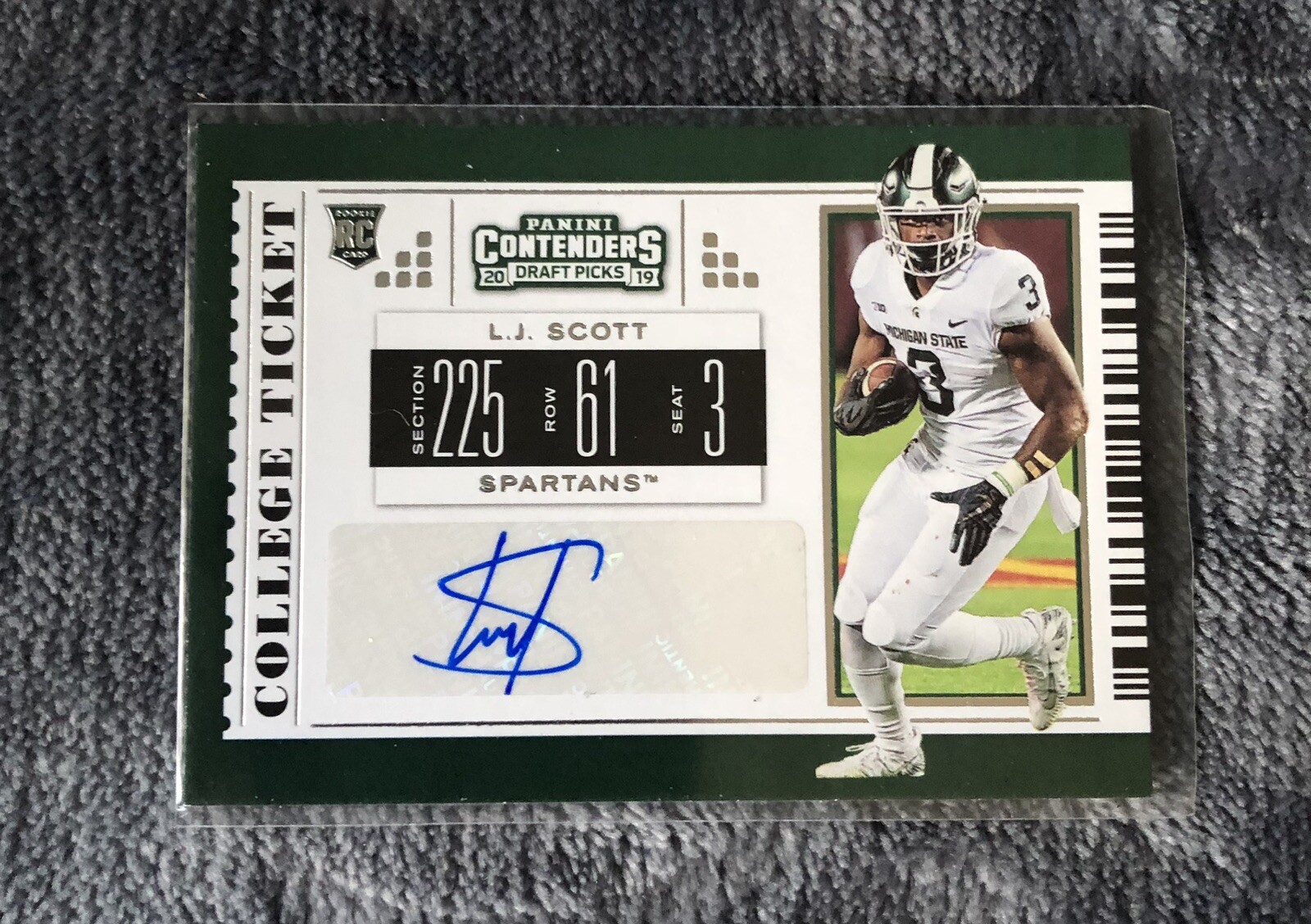 2019 Panini Contenders Draft Picks College Ticket LJ Scott #128 Rookie Auto
