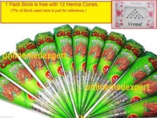 24 Neha Mehndi Cones Natural Herbal Henna Temporary Body Art  2Pkt Bindi FREE
