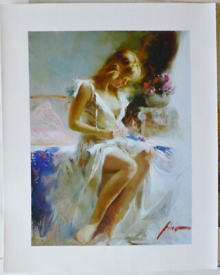 PINO Early Morning HAND EMBELLISHED SIGNED on Canvas Italian PINO Early Morning HAND EMBELLISHED SIGNED on Canvas Italian
