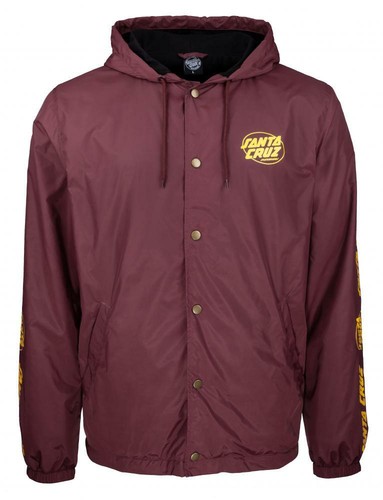 Chaqueta de Entrenador SANTA CRUZ Club Punto Ovalado - Monopatín, Surf, Calle MEDIANA Borgoña - Imagen 4 de 9