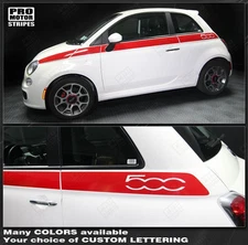 Fiat 500 Upper Body Side Stripes Decals 2007 2008 2009 2010 2011 Pro Motor
