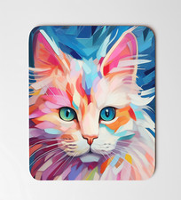 Colorful Abstract Cat Mouse Pad 8"x9.5" Desk Mat Non Slip Rectangle Mousepad