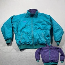 Vintage Columbia Jacket Men XL Reversible Inner Jacket 3-1 90s Teal Purple