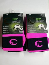 2 Pair PROCAT BY PUMA KIDS OVER THE KNEE ATHLETIC SOCKS SIZE: YOUTH M PINK/BLACK