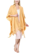 Antthony Women's Fringe Sweater Topper Golden Apricot