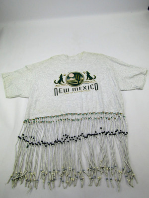 VTG 1995 New Mexico Land of Enchantment Shirt Womens XL Cut-Off Beaded Fringe