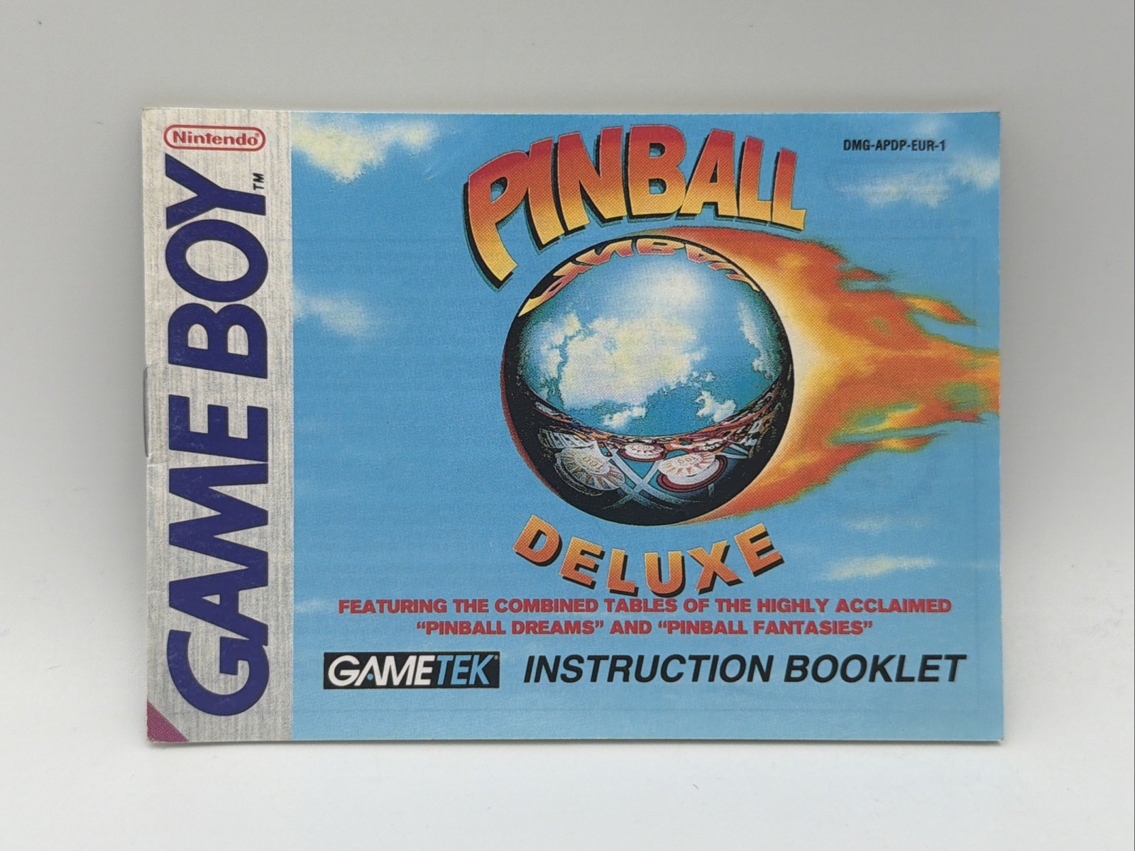 NINTENDO GAME BOY GAMEBOY NOTICE MANUAL  PINBALL DELUXE - DMG-AFDP-EUR-1 - ref01
