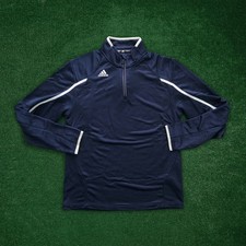 Adidas Men's Navy Blue 1/4 Zip Climalite Performance Coaches Jacket
