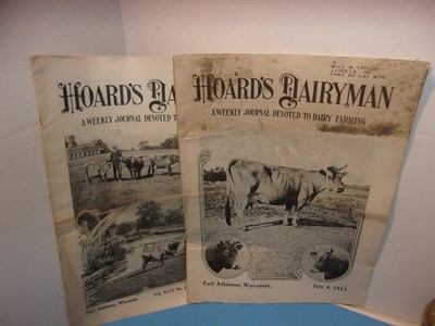 Antique July 4 1913 & Jan 2 1914  Hoard's Dairyman Magazine Rare Dairy Farming