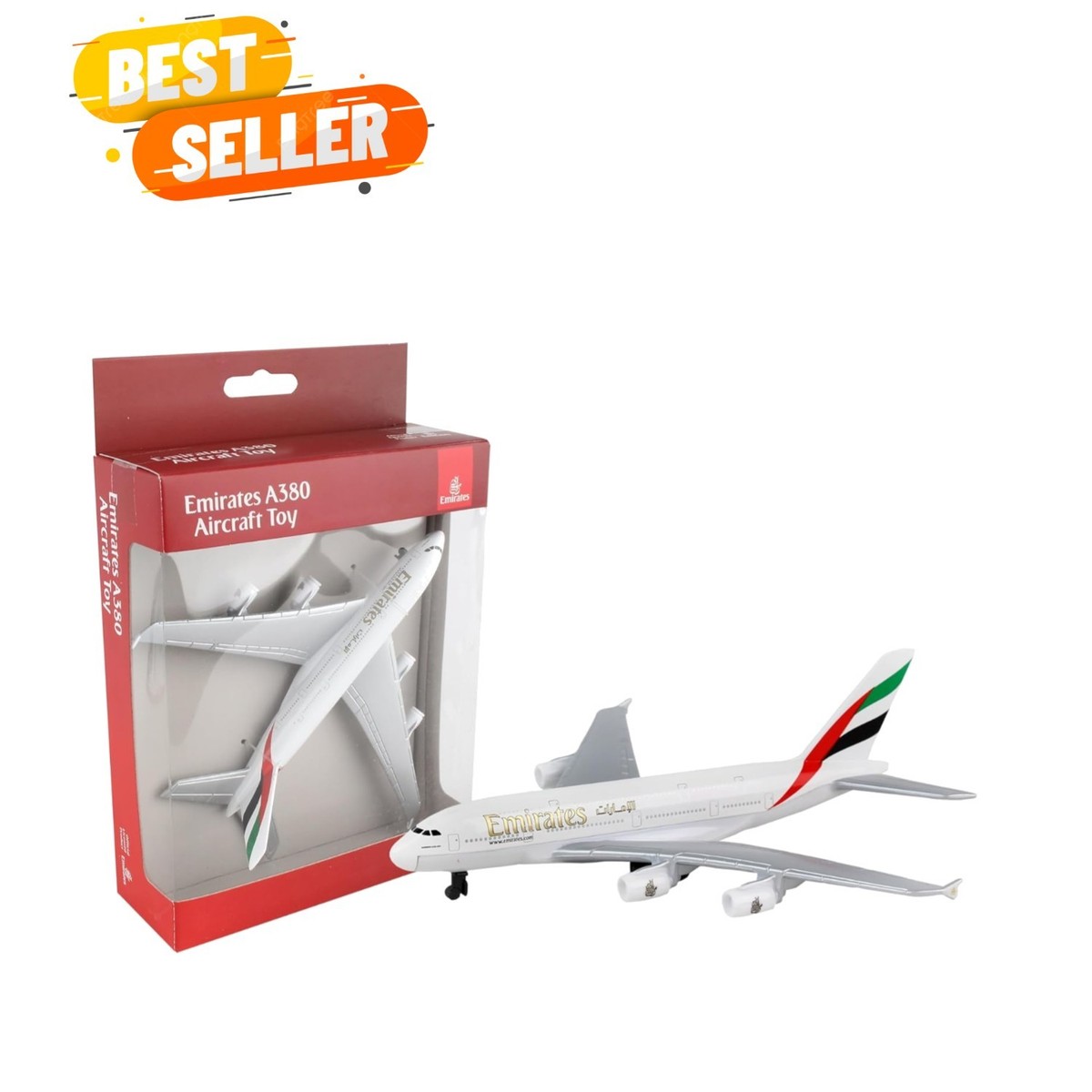 Emirates Airbus A380 航空機 模型 Detailed Emirates A380 Die-Cast Model Airplane - Perfect for Young
