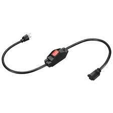 3Ft Extension Cord with Waterproof Switch 1875W 14AWG 3 Prong Cord