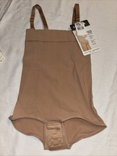 Leonisa Firm Tummy-Control Nude Slimming Braless Body Briefer Shaper XS/S NWT