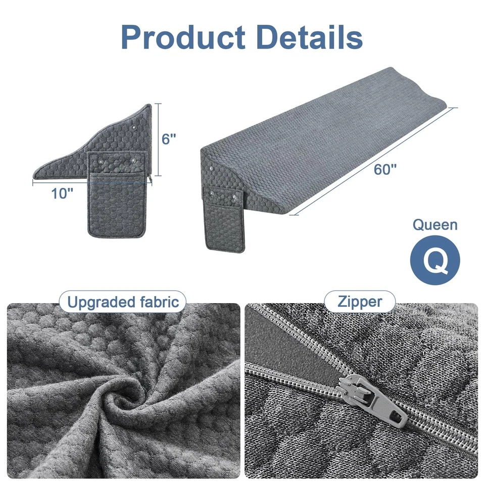 Almohada de cuña para cama tamaño queen Yojoker para cabecero hueco, almohada de cuña cabecero... Foto 2 de 4