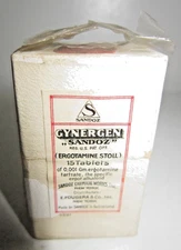 ANTIQUE SANDOZ GYNERGEN ALBERT HOFMANN Apothecary Pharmacy Bottle Box
