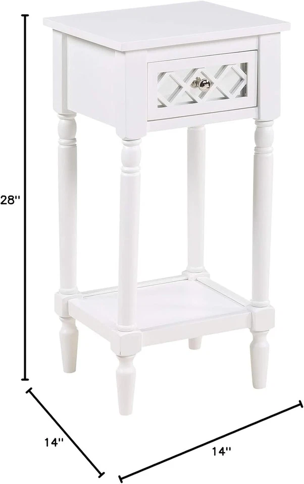 Convenience Concepts French Country Khloe Deluxe 1 Drawer Accent End White  - Image 3 of 4