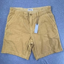 NEW Taylor Stitch Trail Shorts Sz 32 Organic Cotton 8" Corduroy Gold Tan Stretch