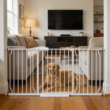 57.5-62" Extra Wide Baby Gate for Doorways,30" Tall Double Lock Mechanism Met...