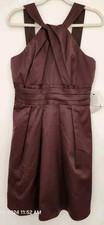 David  s Bridal Cocktail Dress Size 10 Halter New W Tag Knee Length Plum Purple