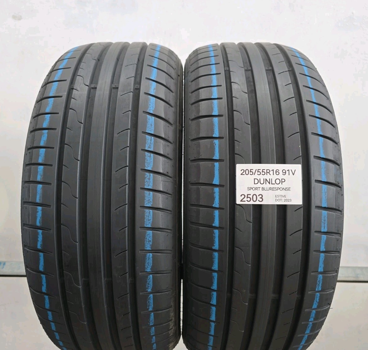 2 GOMME ESTIVE 205/55 R16 91V DUNLOP SPORT BLURESPONSE PNEUMATICI USATI 2055516