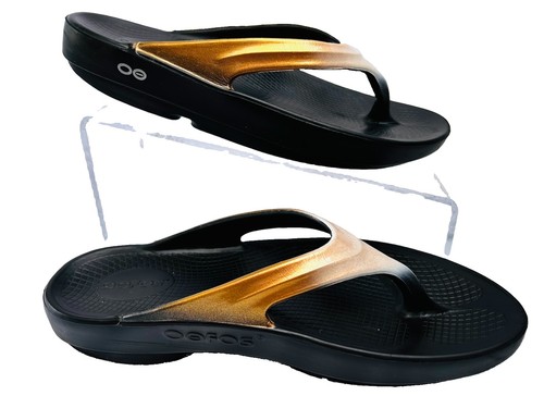 OOFOS OOLALA Luxe Flip Flop Women’s Size 9 Thong Recovery Sandals Gold