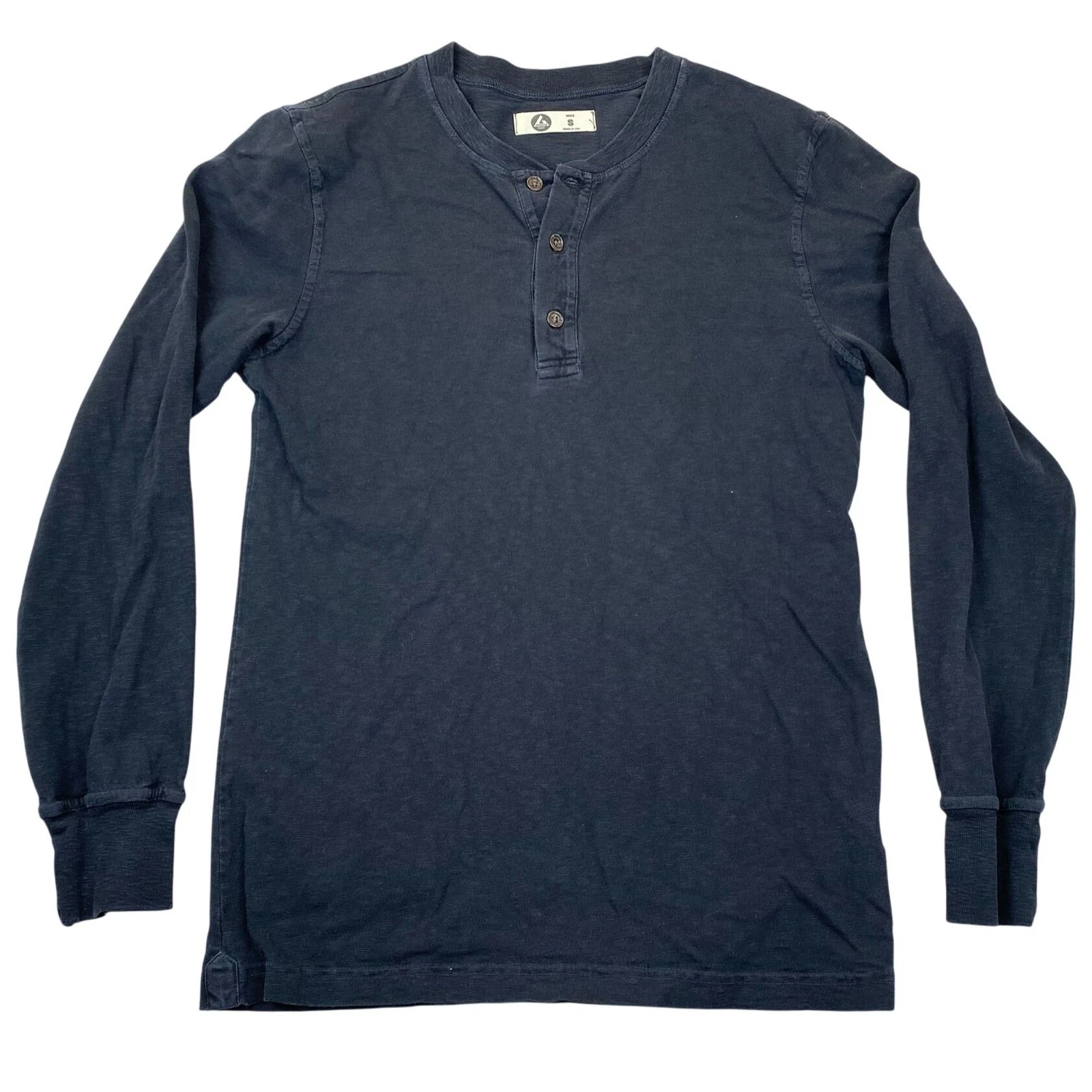 American Giant Henley Shirt Mens Small Long Sleeve Crewneck Classic Vintage Tag