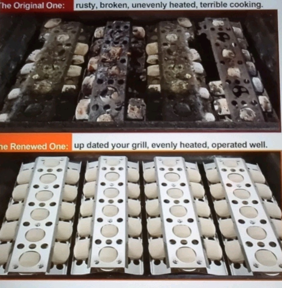 (4) Cooking Grid Heat Grate with Ceramic Briquette Traysl*Replacement*NOB