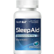 Sleep Aid, Diphenhydramine HCl 50mg, 250 Softgels, Supports Deeper Restful Sleep