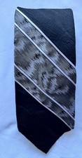 Vintage Tie WEMLON By Wembley Grey, Black, White 54  L X 4  W Men  s Necktie