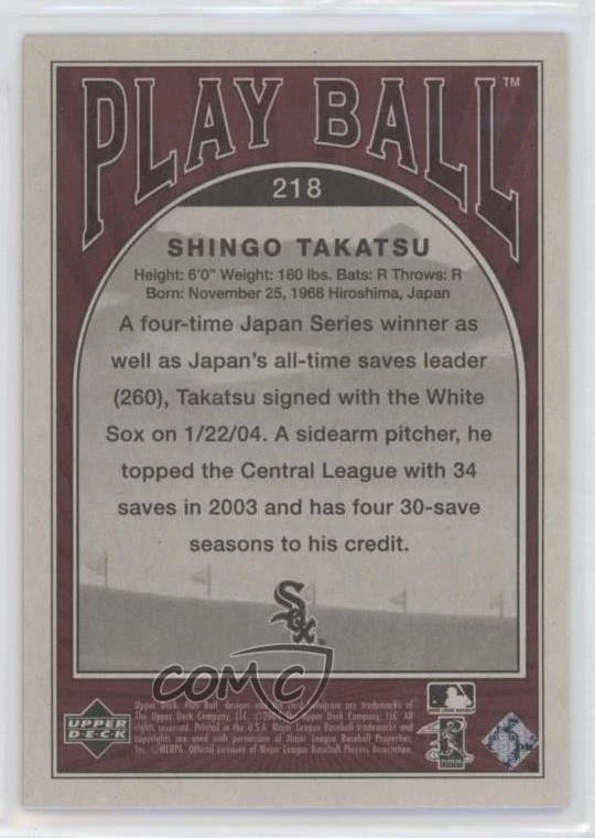 2004 Upper Deck Play Ball Shingo Takatsu #218 Rookie RC - Image 2 of 2