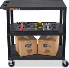 EC222-B Multipurpose Utility Cart, 32" X 18", 1.62" Thick Flat Shelves, Ergonomi