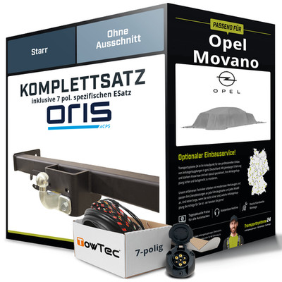 Anhängerkupplung ORIS starr für OPEL Movano +E-Satz Set kpl. NEU inkl. EBA