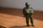 Marx 60 mm old vinyl plastic Paratrooper, excellent early 50's Marx