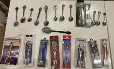 Lot Collection Of 22 Vintage Collectors Spoons - Varying Locations Sold As Is