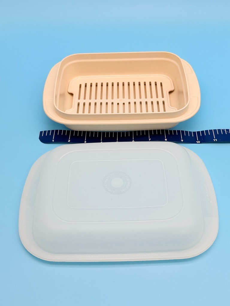 Vintage Tupperware Ultra 21 Oven Microwave 1 Qt Roasting Pan Casserole #1765 Lid