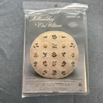 Williamsburg by Elsa Williams Floral Embroidery Kit Trellis Blossoms