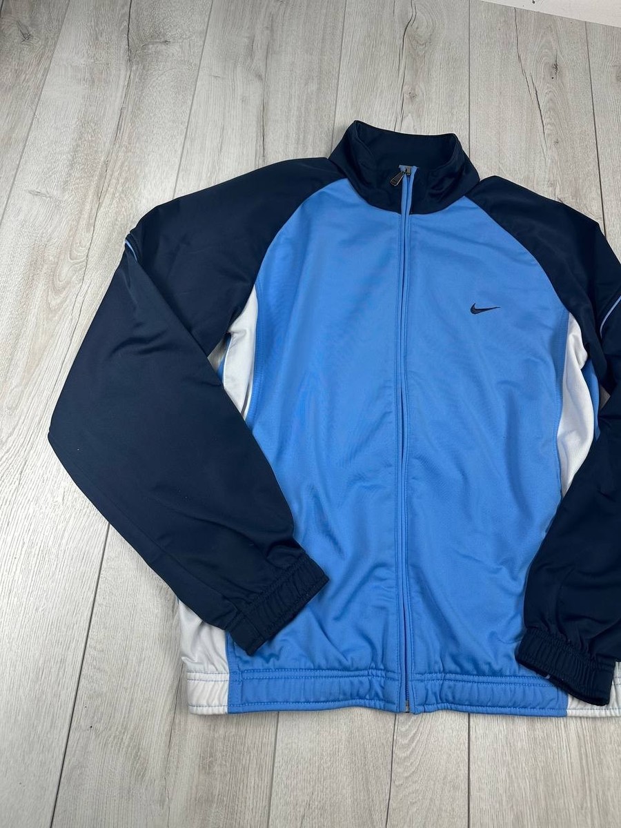 Vintage Nike Track Jacket Mens Size M Y2K 2000s Full Zip Blue