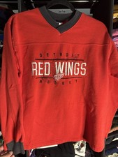 Vintage Detroit Red Wings Sweatshirt Red NHL Hockey Youth Kids Large