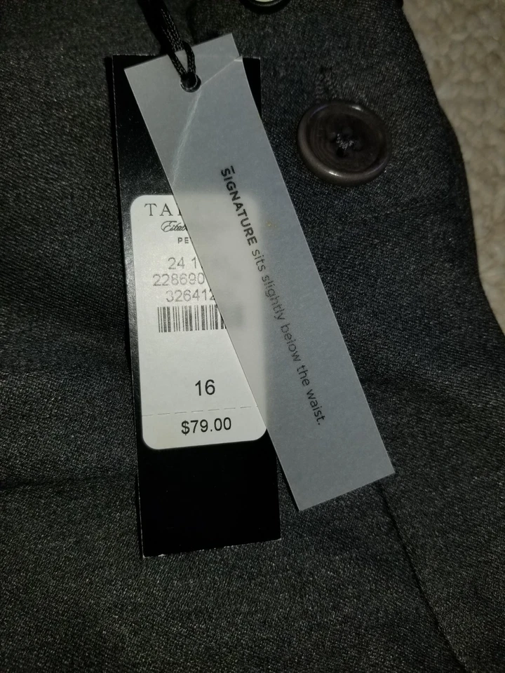 NWT $79 Womens Pants-TALBOTS-grey rayon stretch high rise "Signature Boot"-16P - Image 4 of 4