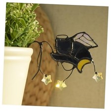 Stained Glass Sleeping Cat Suncatchers for Pot Decoration, Garden Patio