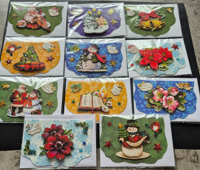 3D Grußkarten - Glückwunschkarte - Weihnachten - Edle Handarbeit