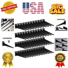 12" Slatwall Shelf Bracket with Lip Heavy Duty Slat Wall Brackets Bulk Floati...