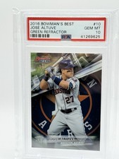 2016 Bowman’s Best Jose Altuve Green Refractor PSA 10 Gem Mint 52/99